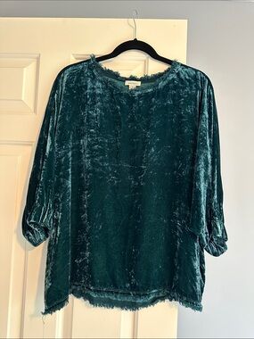 Sundance Teal Crushed Velvet Tunic